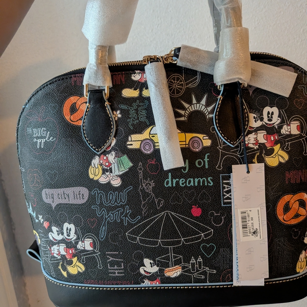 Disney Black Satchel with Colorful Mickey Design